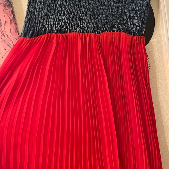 Plus Size Womens oranges/jean look strapless flowy dress size 3X pre-owned - Picture 8 of 13